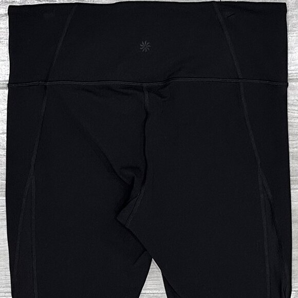Athleta Limited Edition Velvet Rose Powervita 7/8 Tight Leggings in Black Size L - Picture 10 of 16